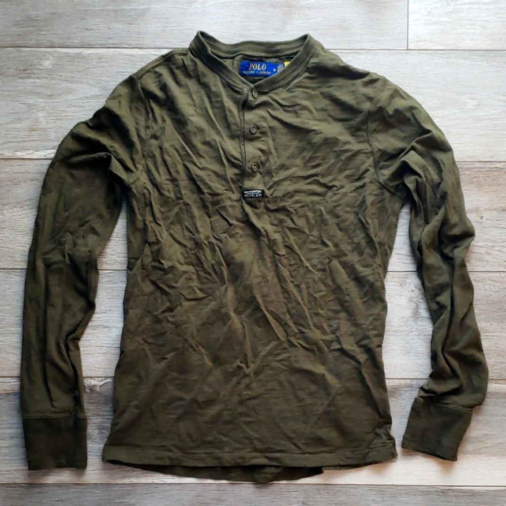 Ralph Lauren Polo Henley Shirt (Olive Green)